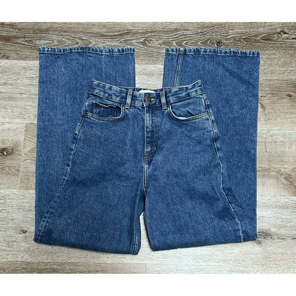& Other Stories Paris Atelier High Waist Wide Leg Jeans Blue Medium Wash Size 26 - Picture 6 of 11